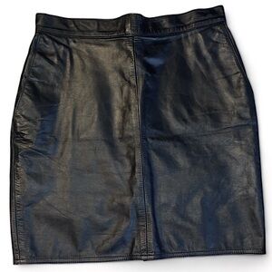 Vintage Leather Mini Skirt, with pockets, Chevalier